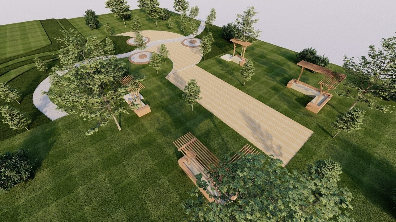 park-public park-Private Park Landscape 3D model_29