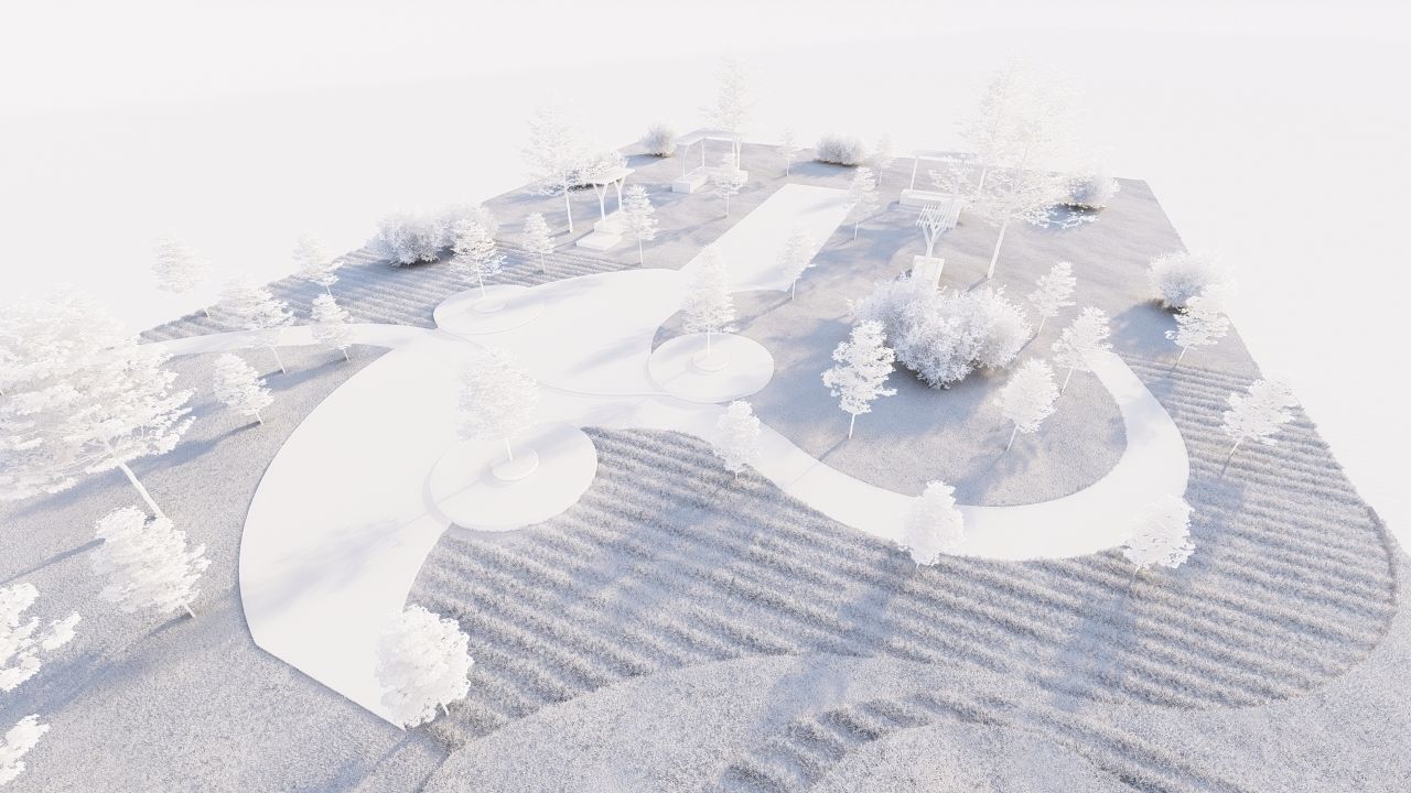 park-public park-Private Park Landscape 3D model_13