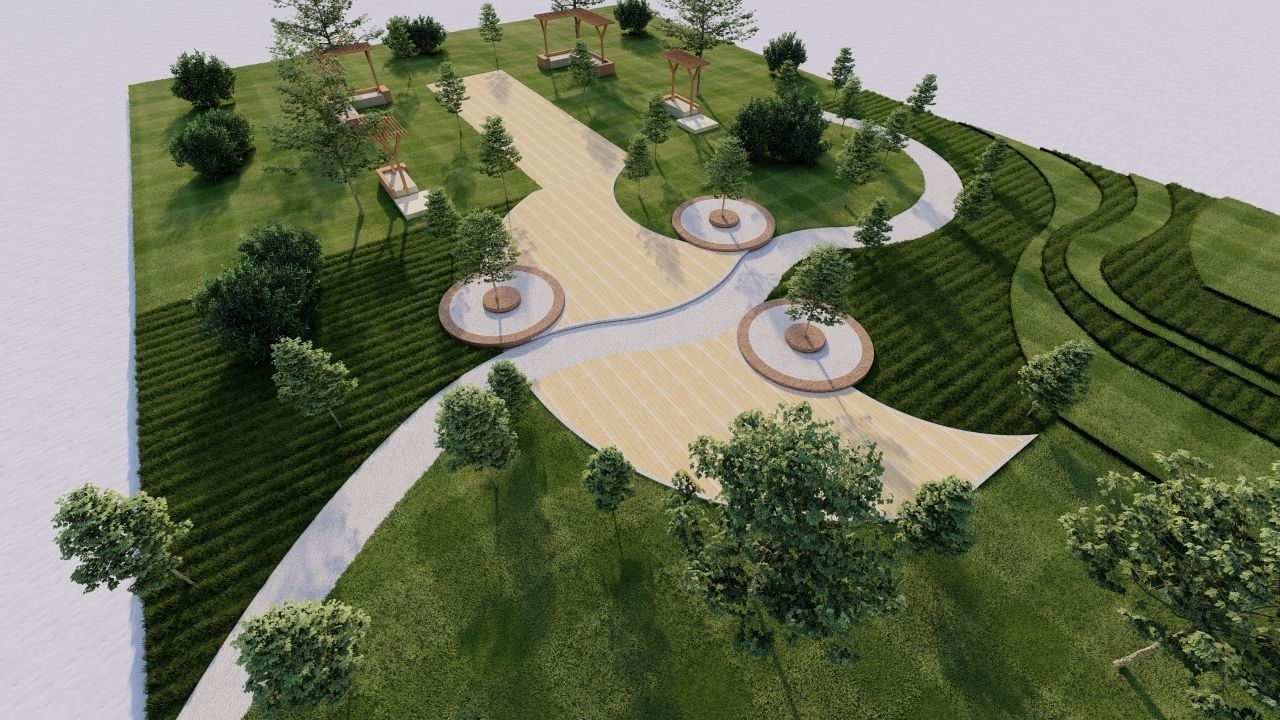 park-public park-Private Park Landscape 3D model_4