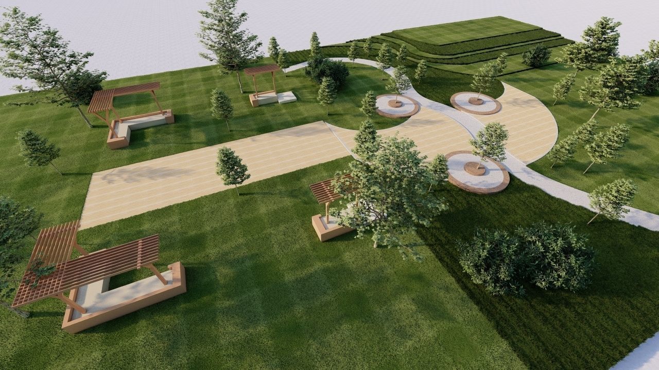 park-public park-Private Park Landscape 3D model_28