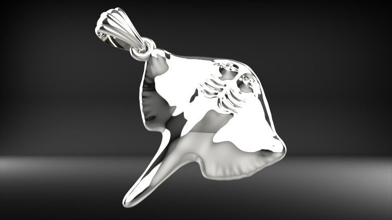 Happy Stingray Pendant Necklace Charm Bracelet Jewelry 3D print model_11