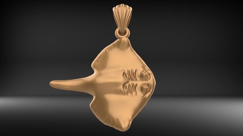 Happy Stingray Pendant Necklace Charm Bracelet Jewelry 3D print model_8