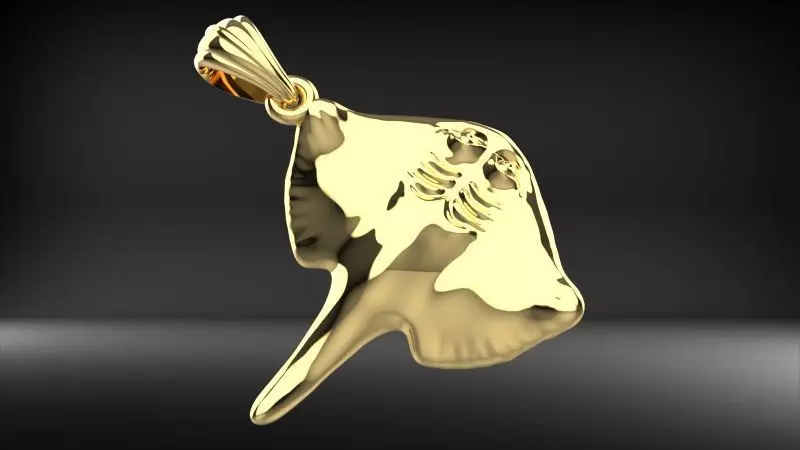 Happy Stingray Pendant Necklace Charm Bracelet Jewelry 3D print model_0
