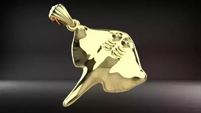 Happy Stingray Pendant Necklace Charm Bracelet Jewelry 3D print model