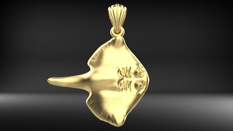 Happy Stingray Pendant Necklace Charm Bracelet Jewelry 3D print model_7