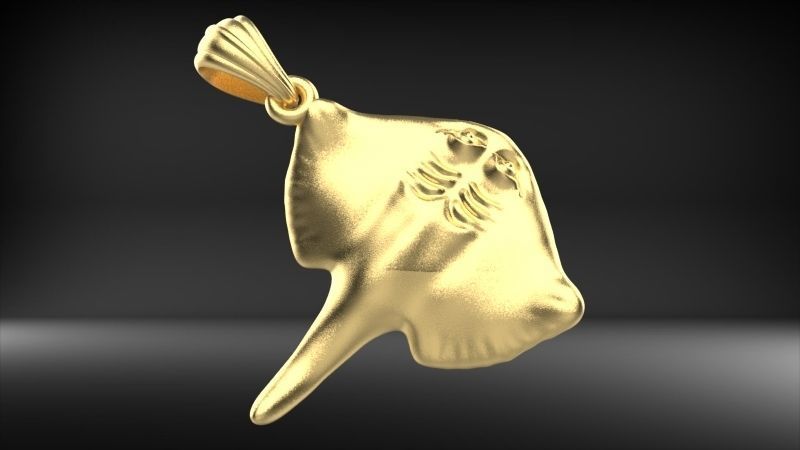 Happy Stingray Pendant Necklace Charm Bracelet Jewelry 3D print model_23