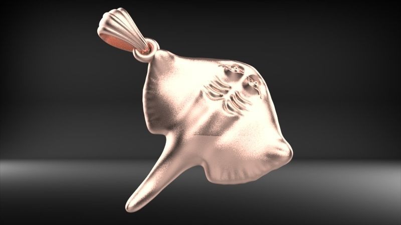 Happy Stingray Pendant Necklace Charm Bracelet Jewelry 3D print model_22