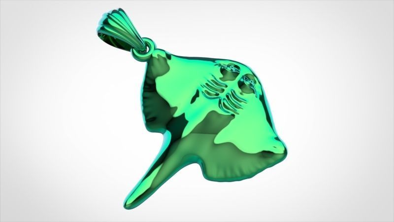 Happy Stingray Pendant Necklace Charm Bracelet Jewelry 3D print model_16
