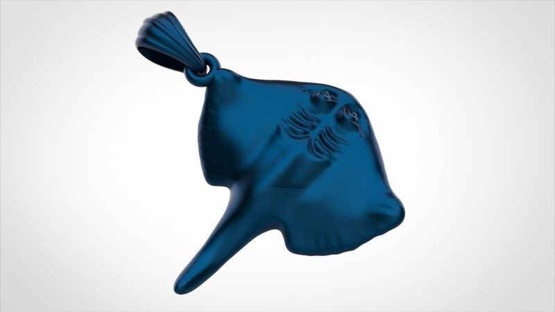 Happy Stingray Pendant Necklace Charm Bracelet Jewelry 3D print model_15