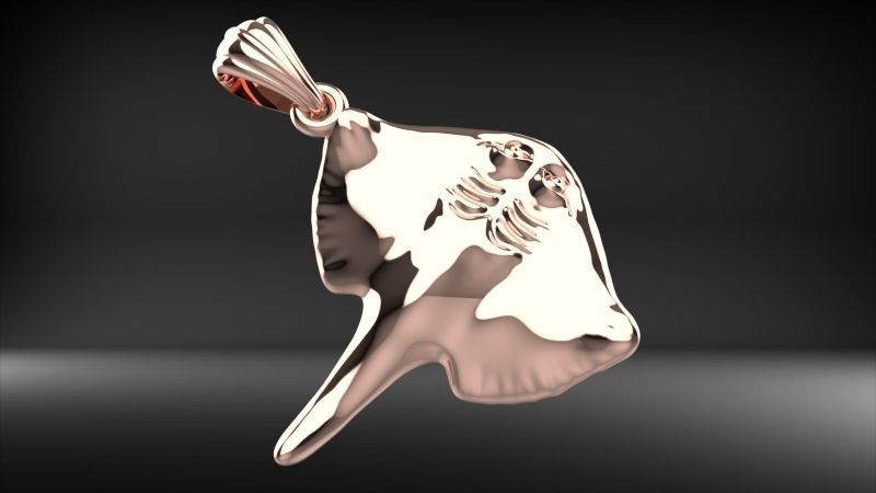 Happy Stingray Pendant Necklace Charm Bracelet Jewelry 3D print model_20