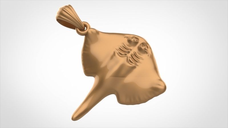 Happy Stingray Pendant Necklace Charm Bracelet Jewelry 3D print model_13