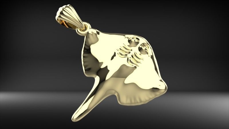 Happy Stingray Pendant Necklace Charm Bracelet Jewelry 3D print model_18