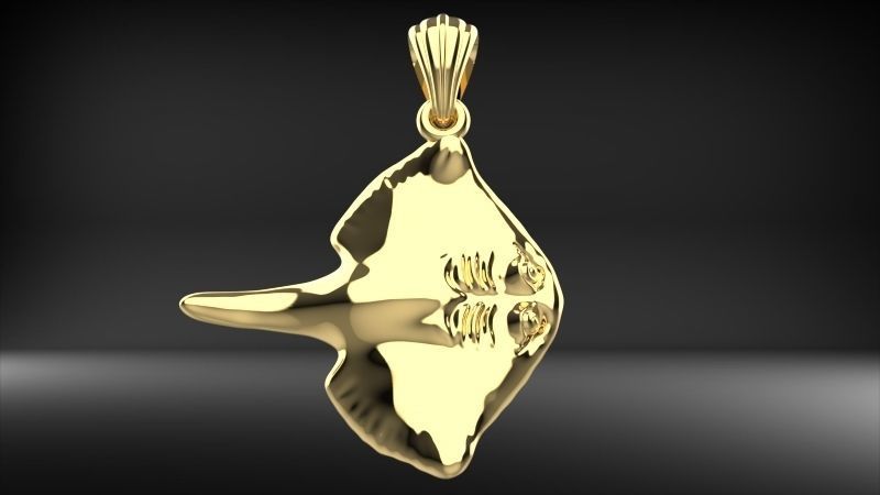 Happy Stingray Pendant Necklace Charm Bracelet Jewelry 3D print model_6