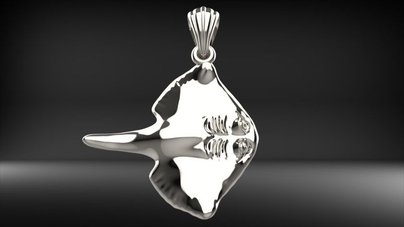 Happy Stingray Pendant Necklace Charm Bracelet Jewelry 3D print model_9