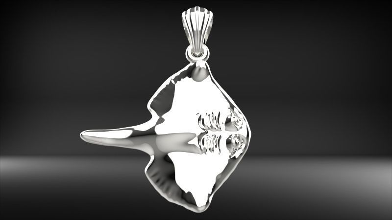 Happy Stingray Pendant Necklace Charm Bracelet Jewelry 3D print model_10