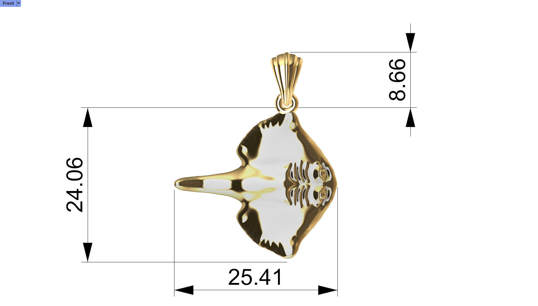 Happy Stingray Pendant Necklace Charm Bracelet Jewelry 3D print model_19