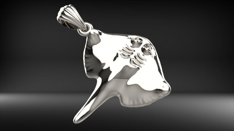 Happy Stingray Pendant Necklace Charm Bracelet Jewelry 3D print model_24