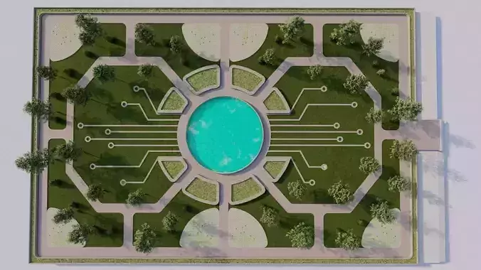 park-public park-Private Park Landscape 3D model
