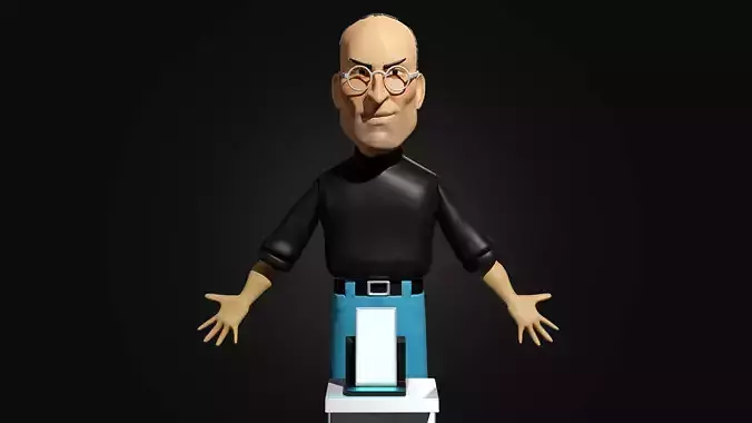 Steve Jobs Cartoon 3D print model
