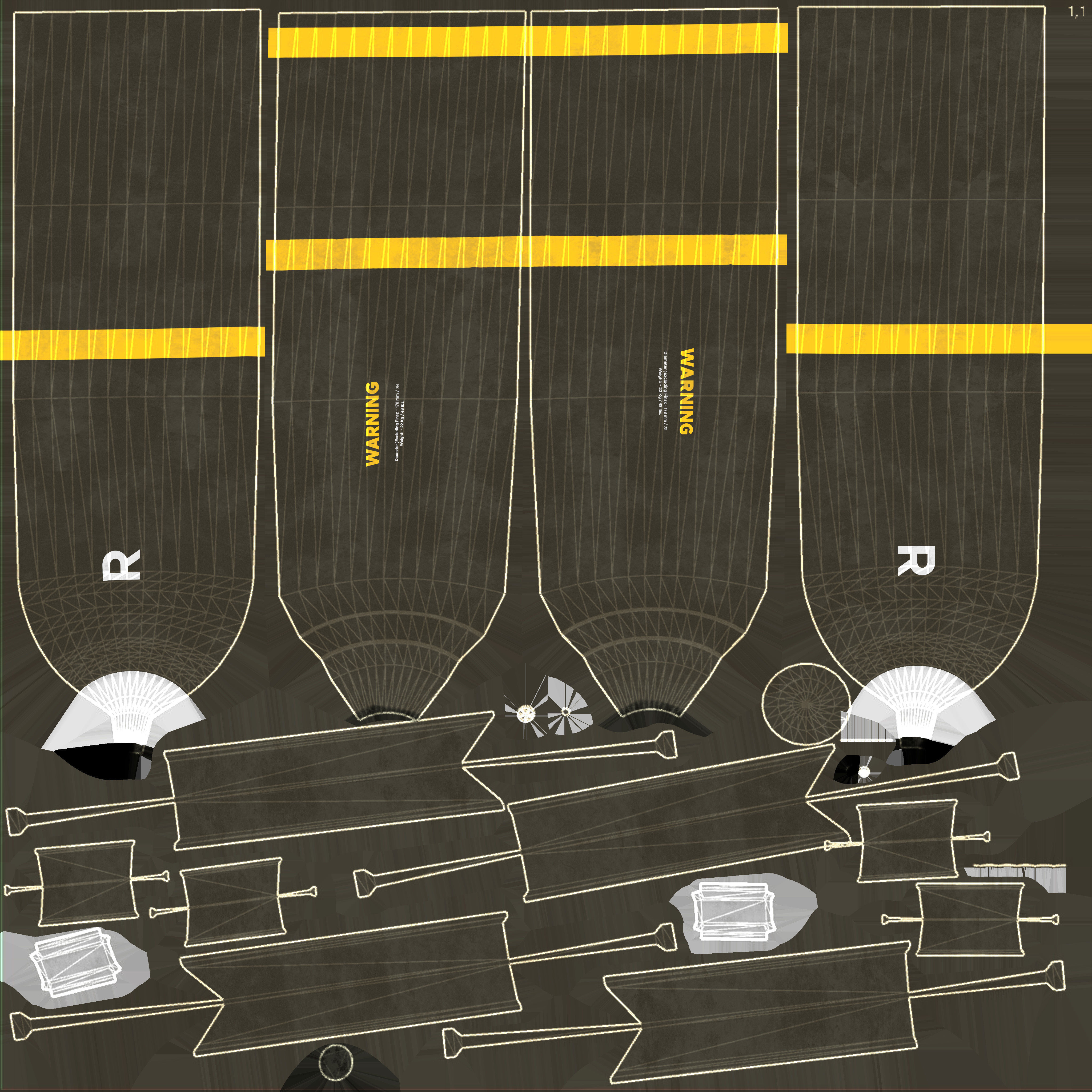 Hellfire II Missile Low-poly 3D model_8