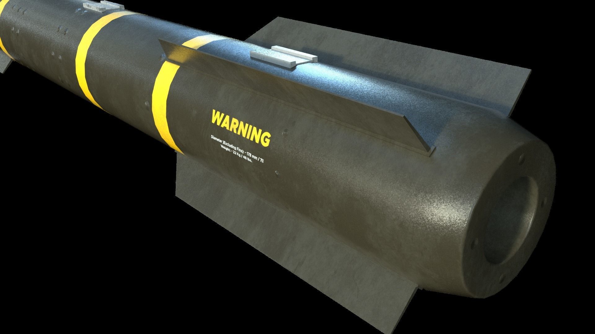 Hellfire II Missile Low-poly 3D model_4