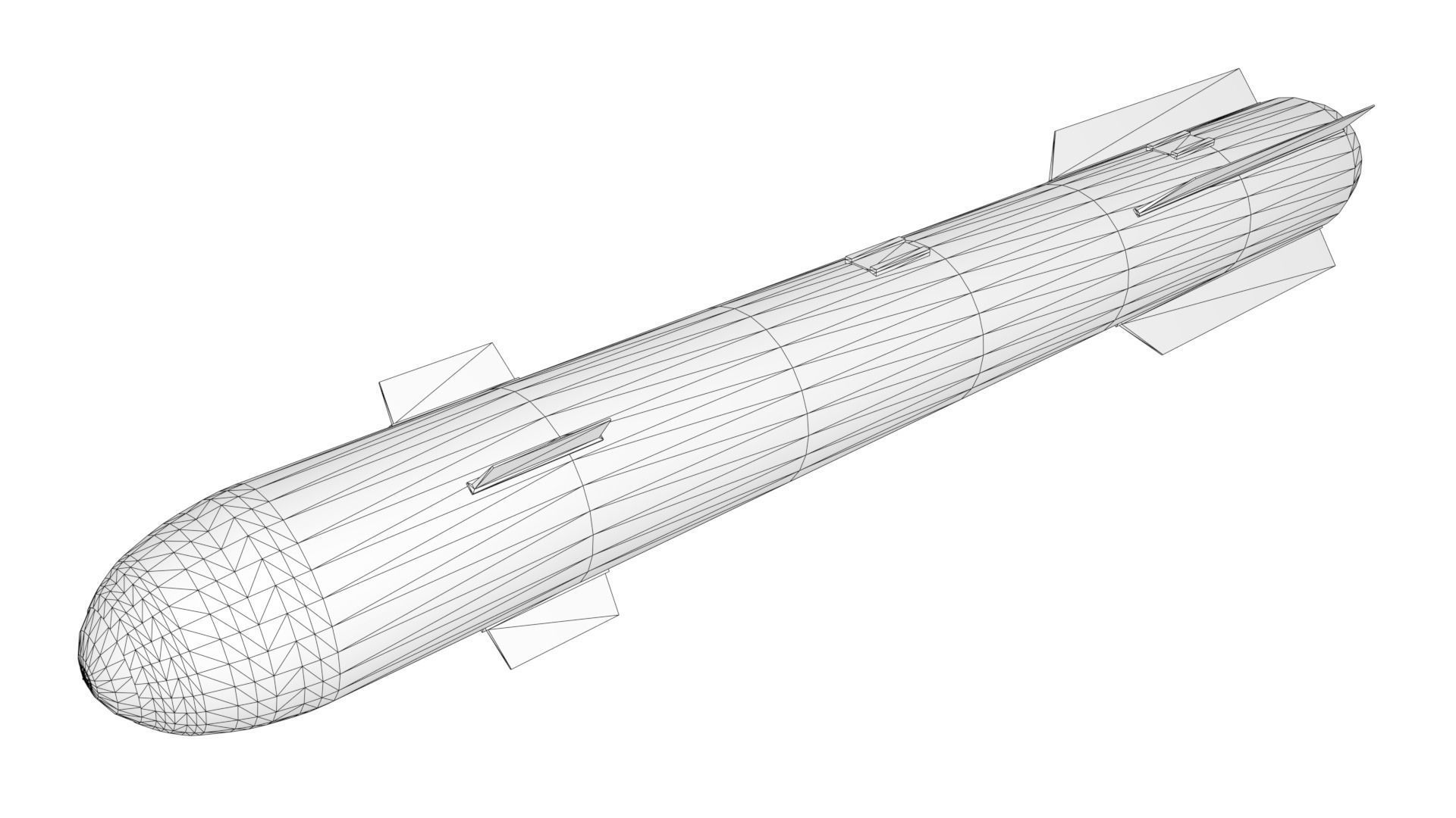 Hellfire II Missile Low-poly 3D model_2