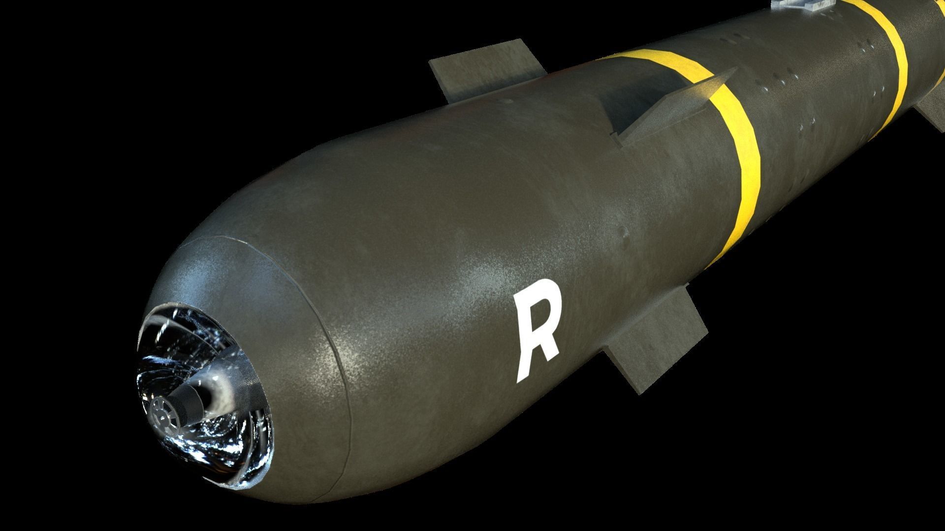 Hellfire II Missile Low-poly 3D model_3