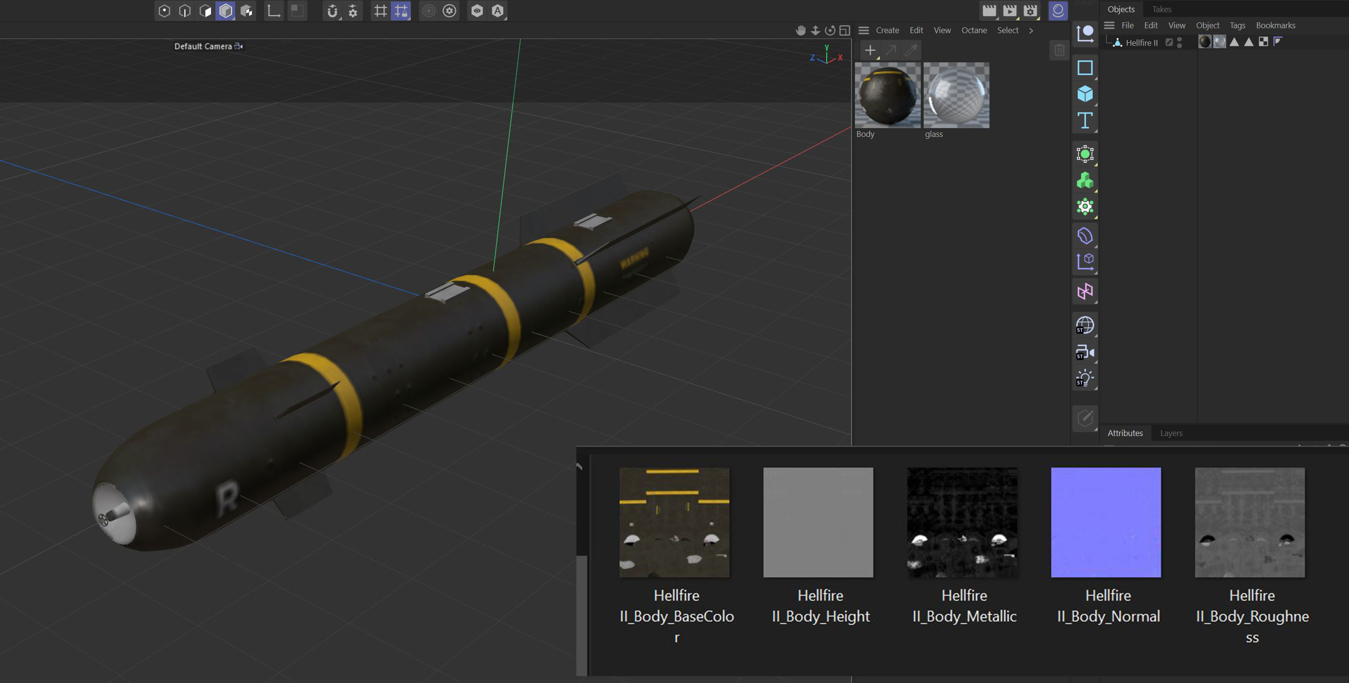 Hellfire II Missile Low-poly 3D model_7
