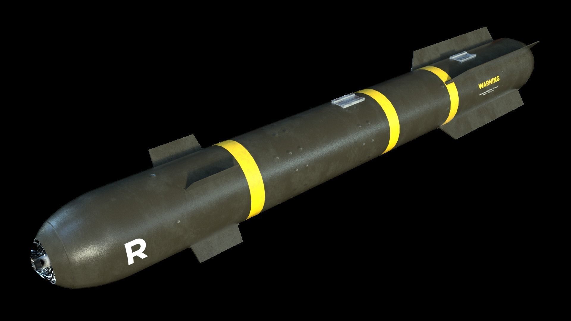 Hellfire II Missile Low-poly 3D model_1