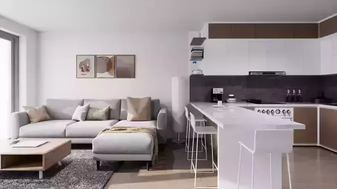 Modern micro Flat Apartment - Small house - Studio Apartment 3D model