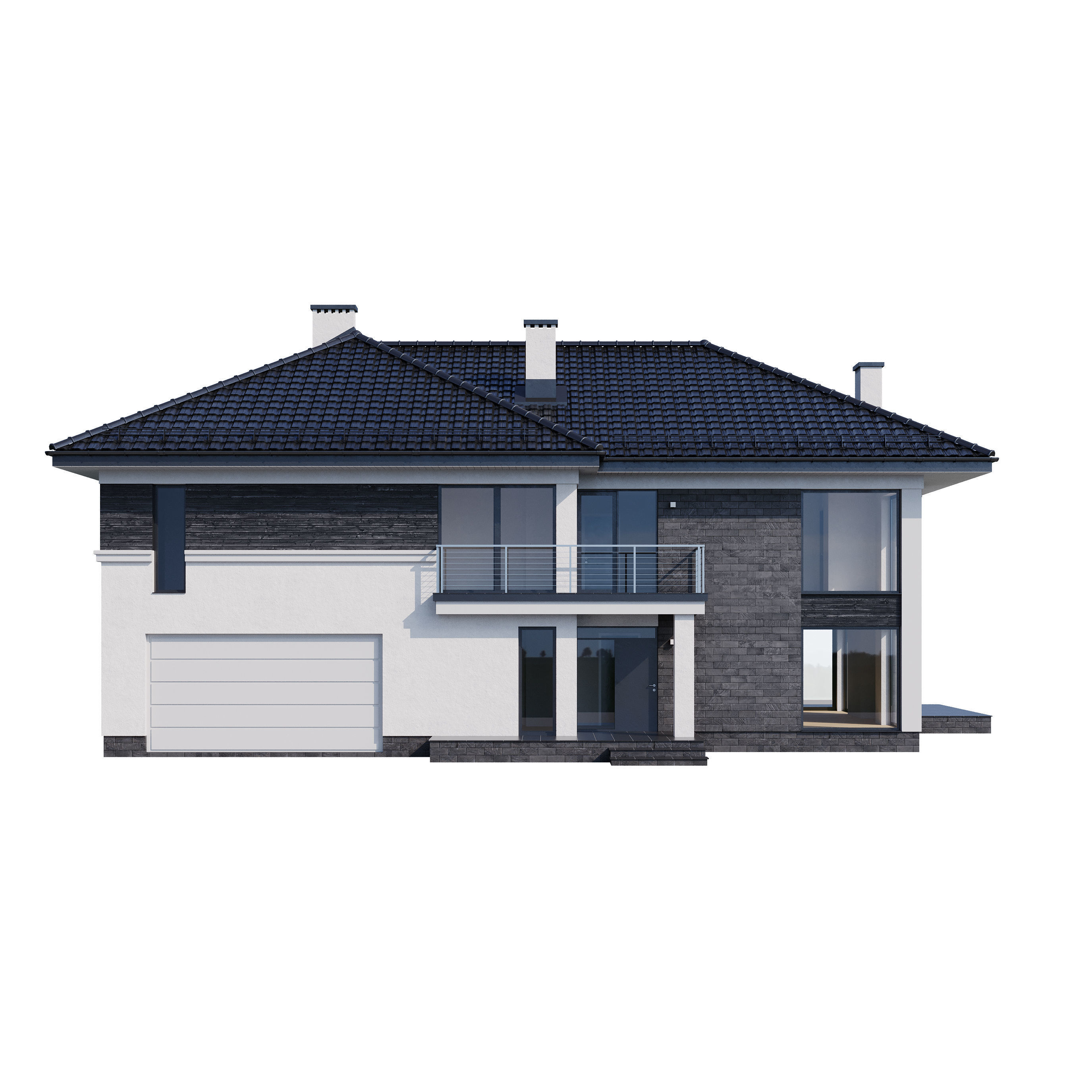 Modern house v80 with Blender file 3D model_18