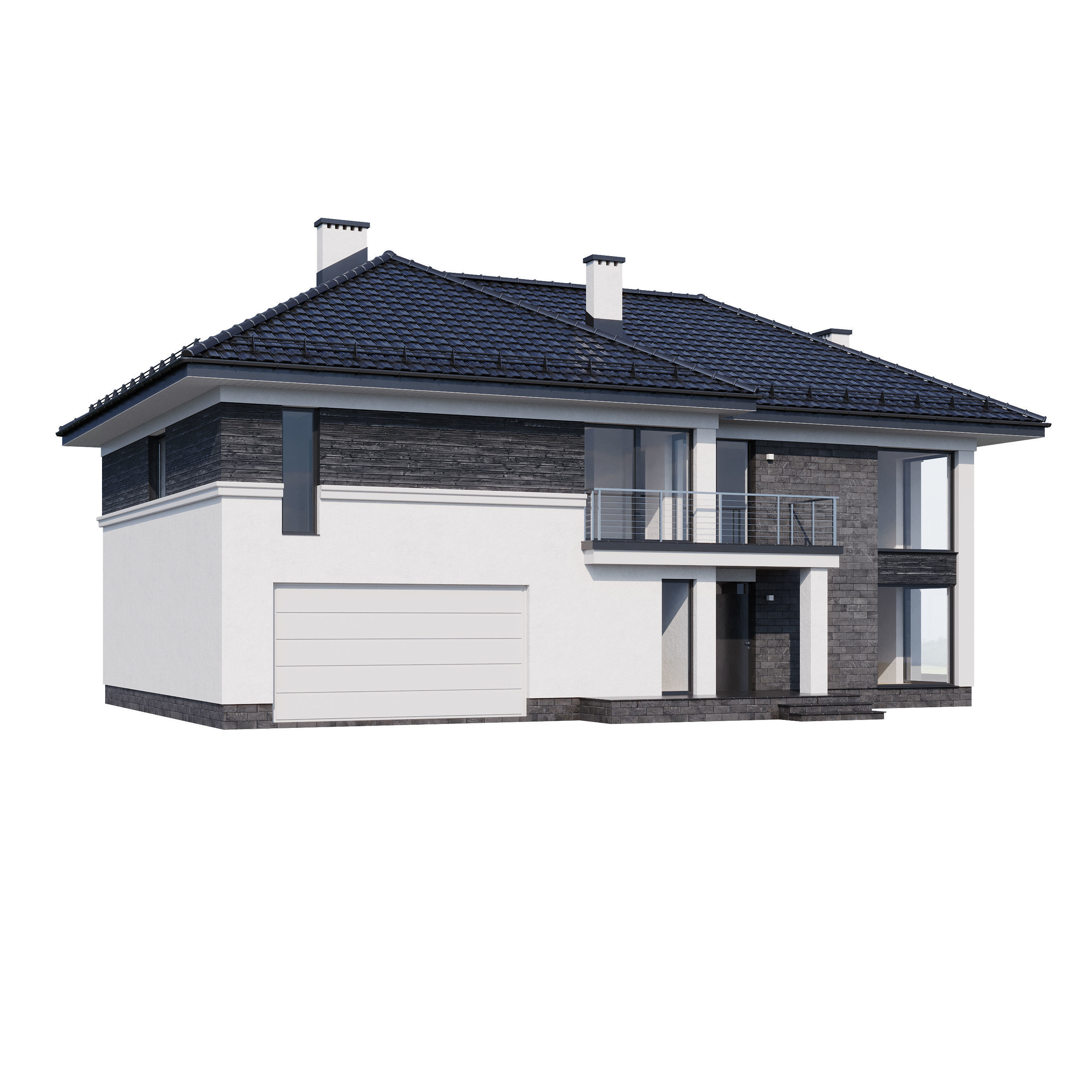 Modern house v80 with Blender file 3D model_14