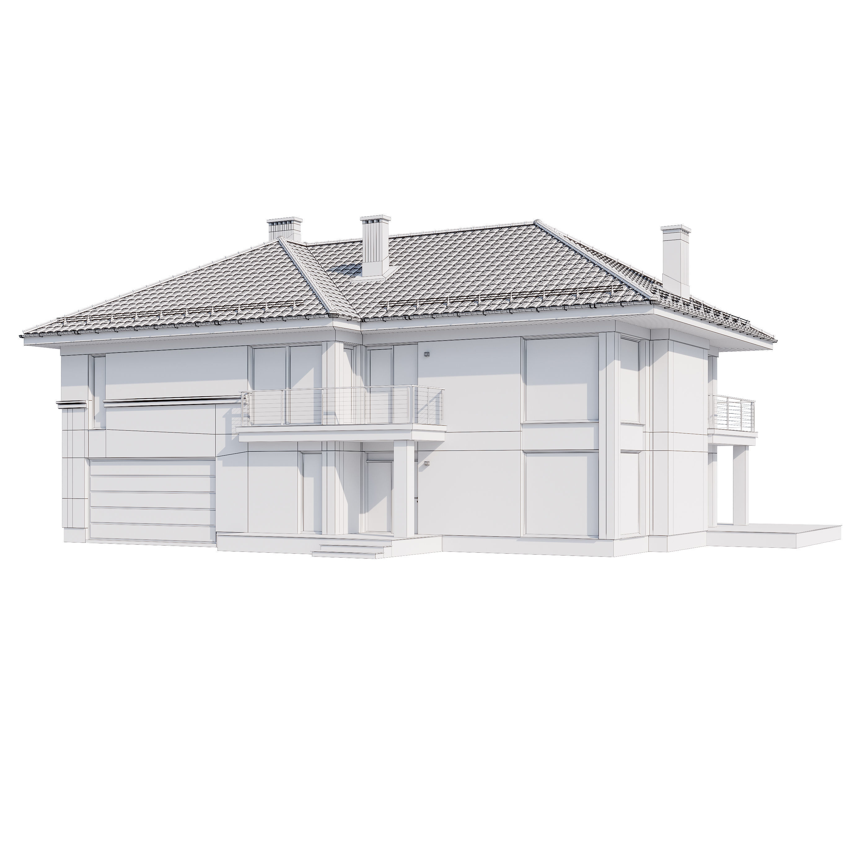Modern house v80 with Blender file 3D model_26