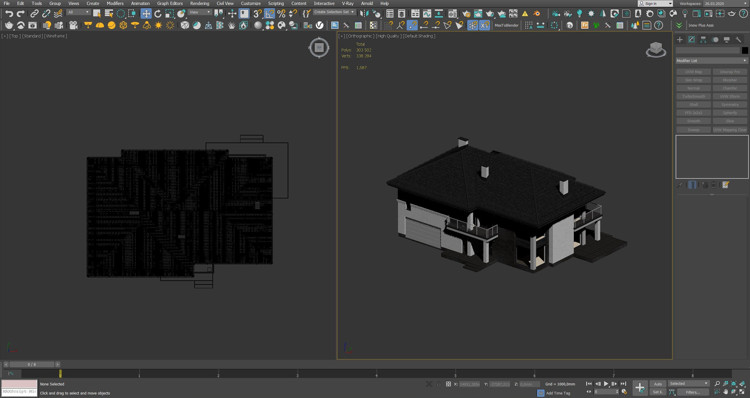 Modern house v80 with Blender file 3D model_7