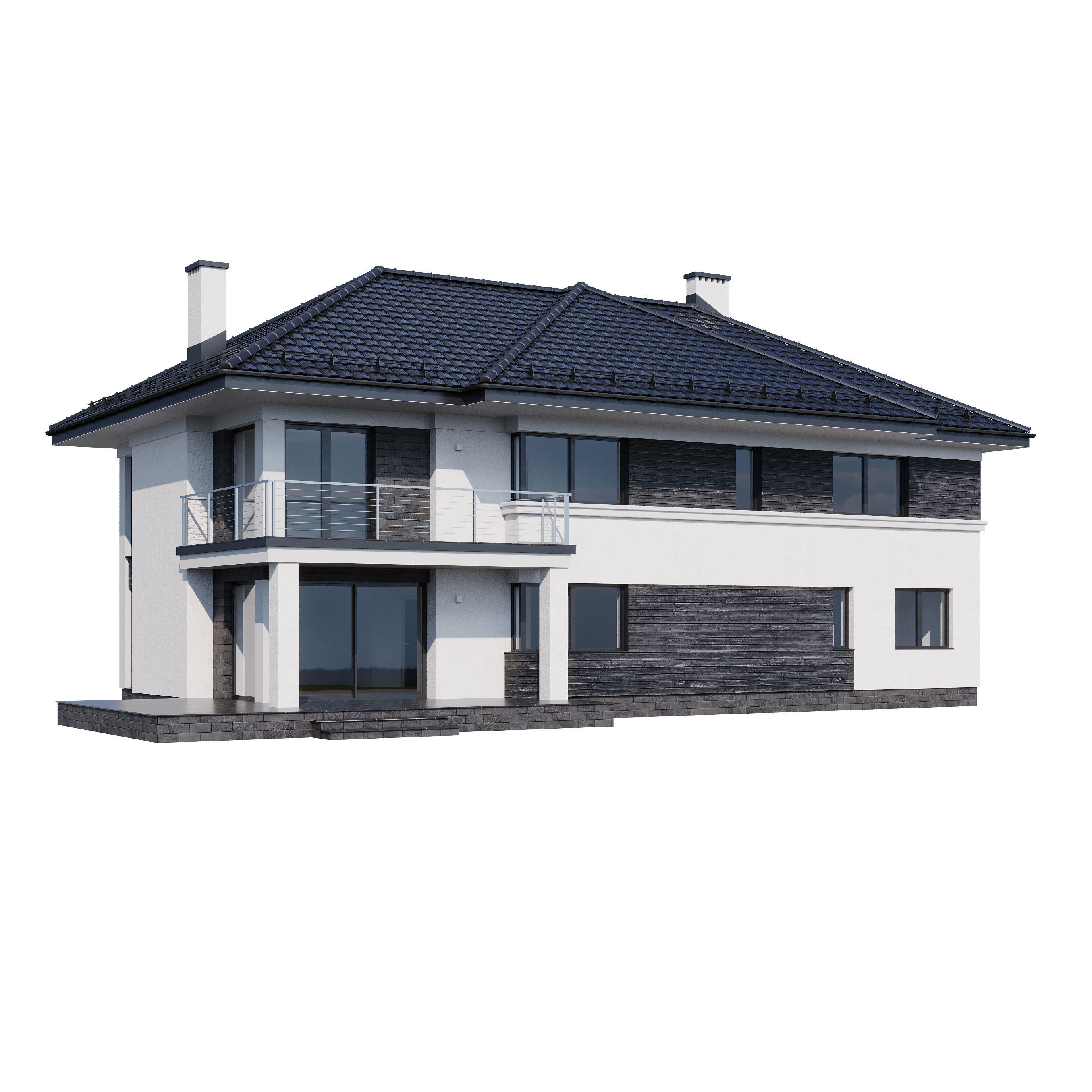 Modern house v80 with Blender file 3D model_15