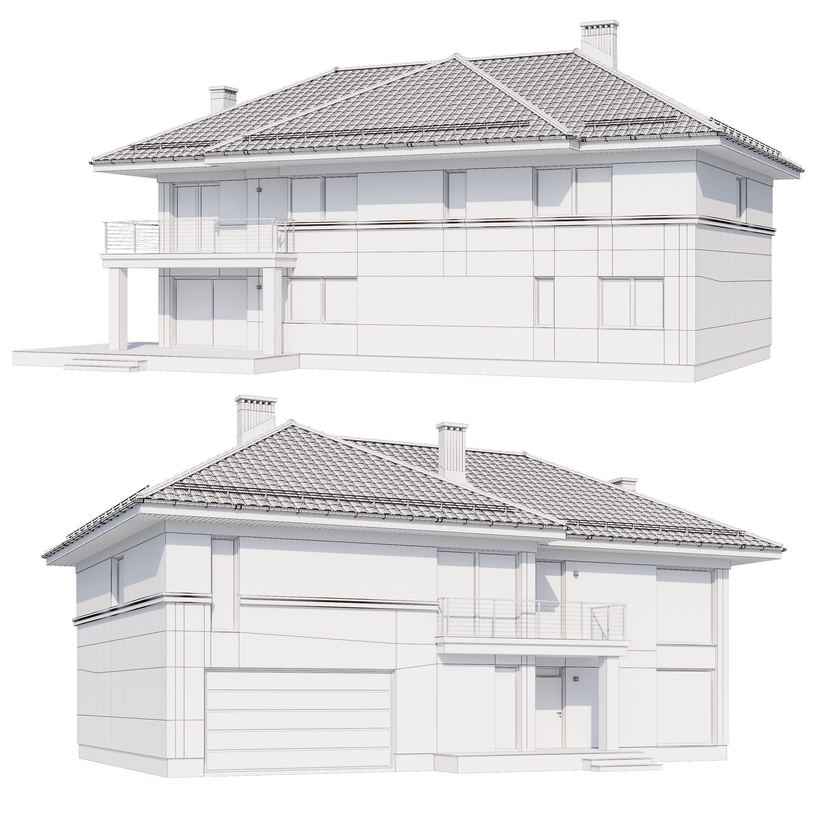 Modern house v80 with Blender file 3D model_5