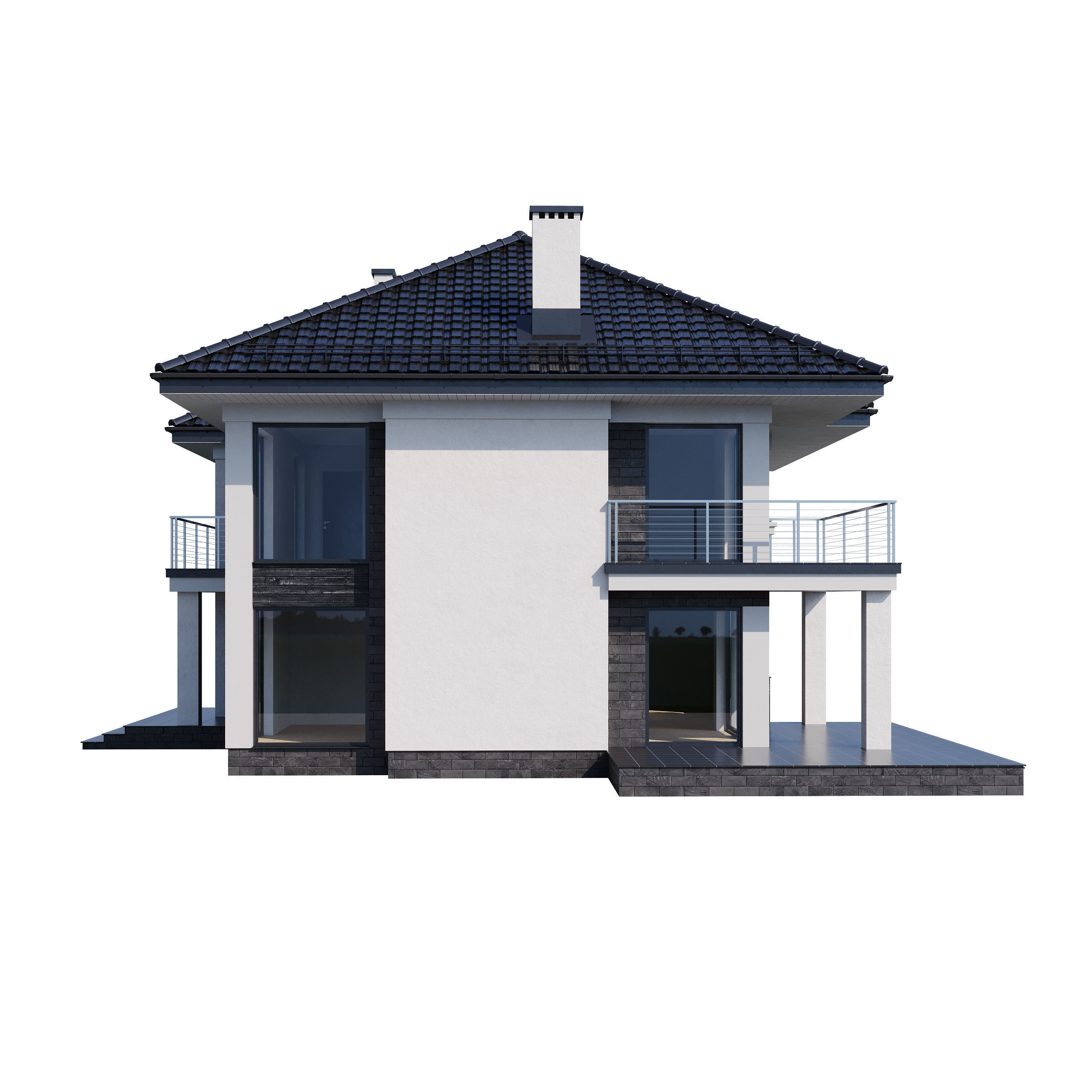 Modern house v80 with Blender file 3D model_19