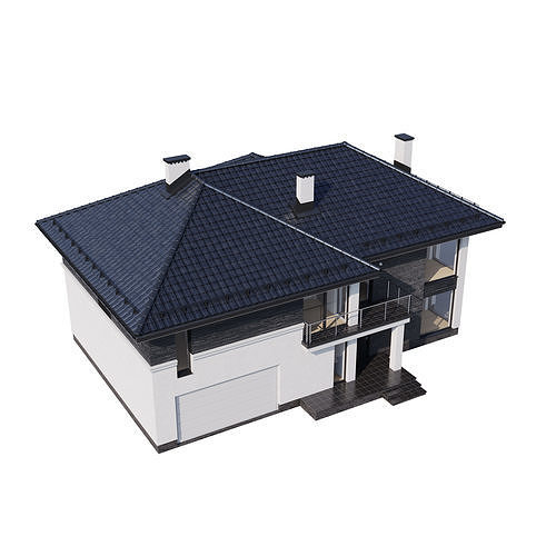 Modern house v80 with Blender file 3D model 4