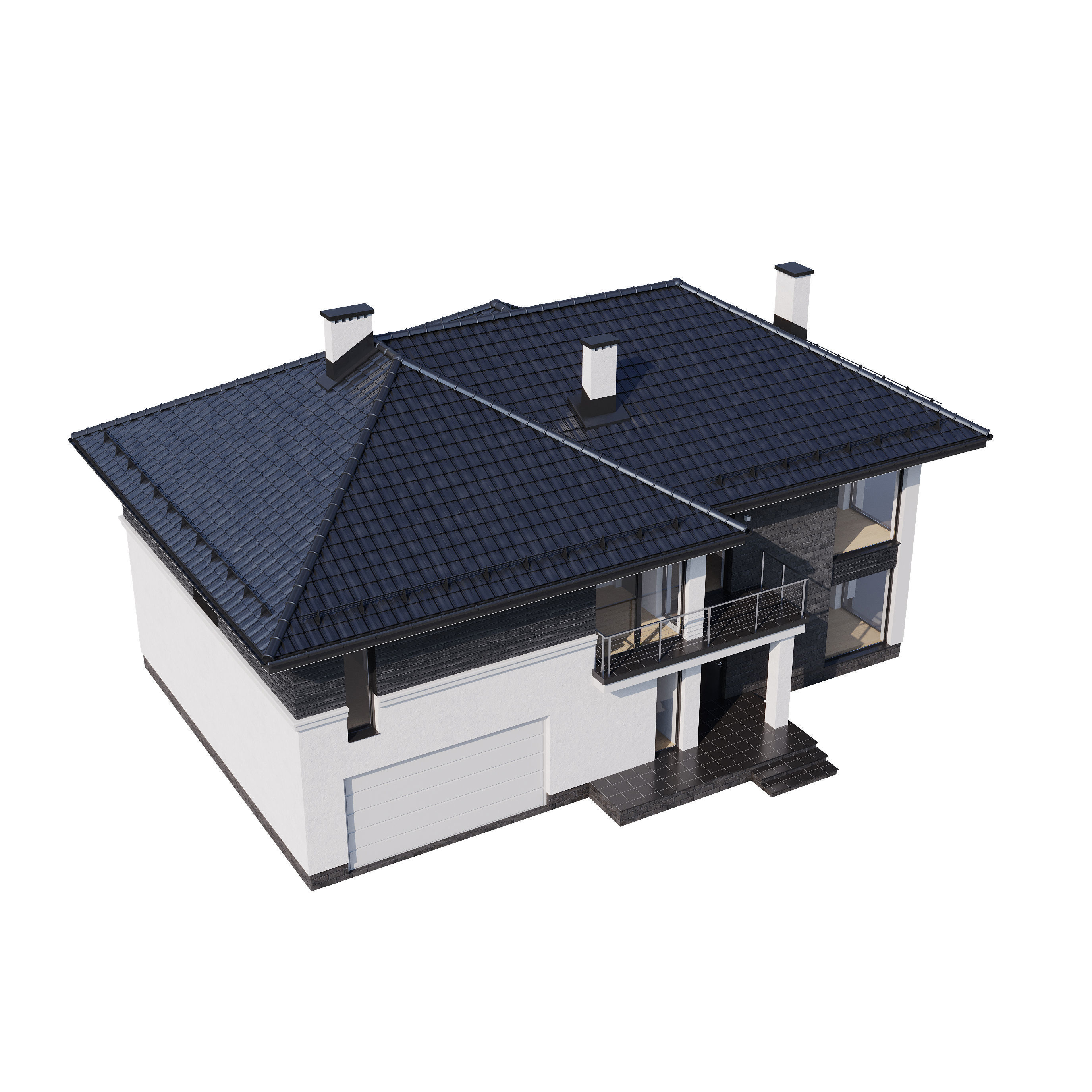 Modern house v80 with Blender file 3D model_3