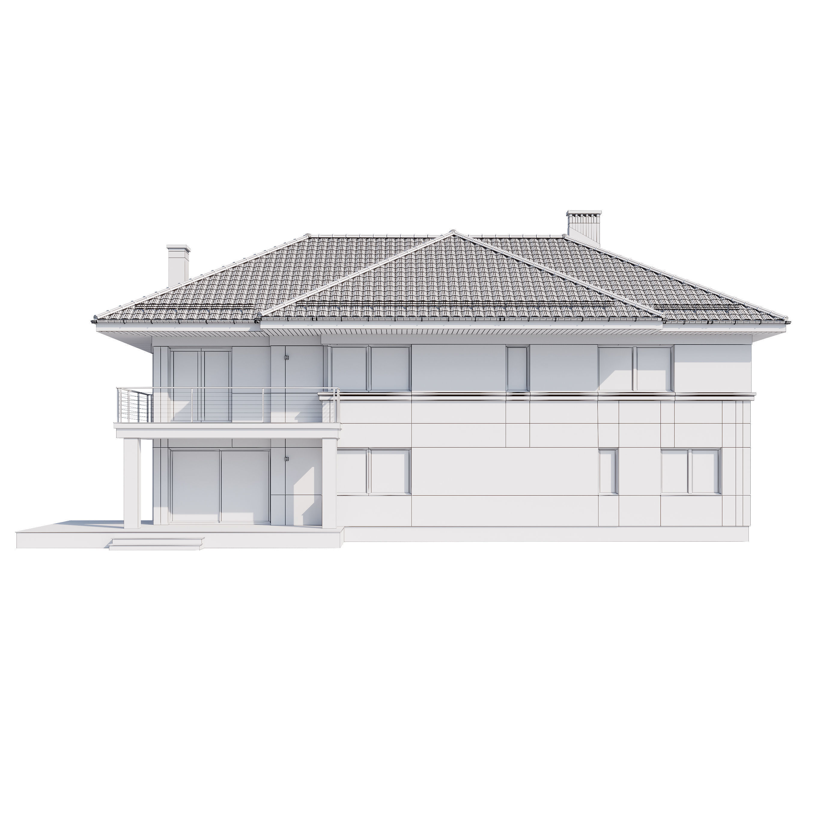 Modern house v80 with Blender file 3D model_29