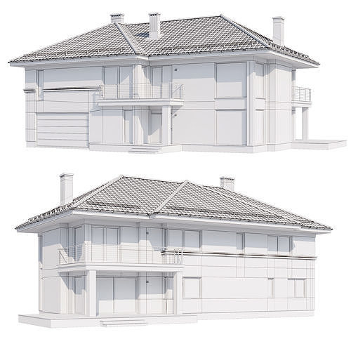 Modern house v80 with Blender file 3D model 5