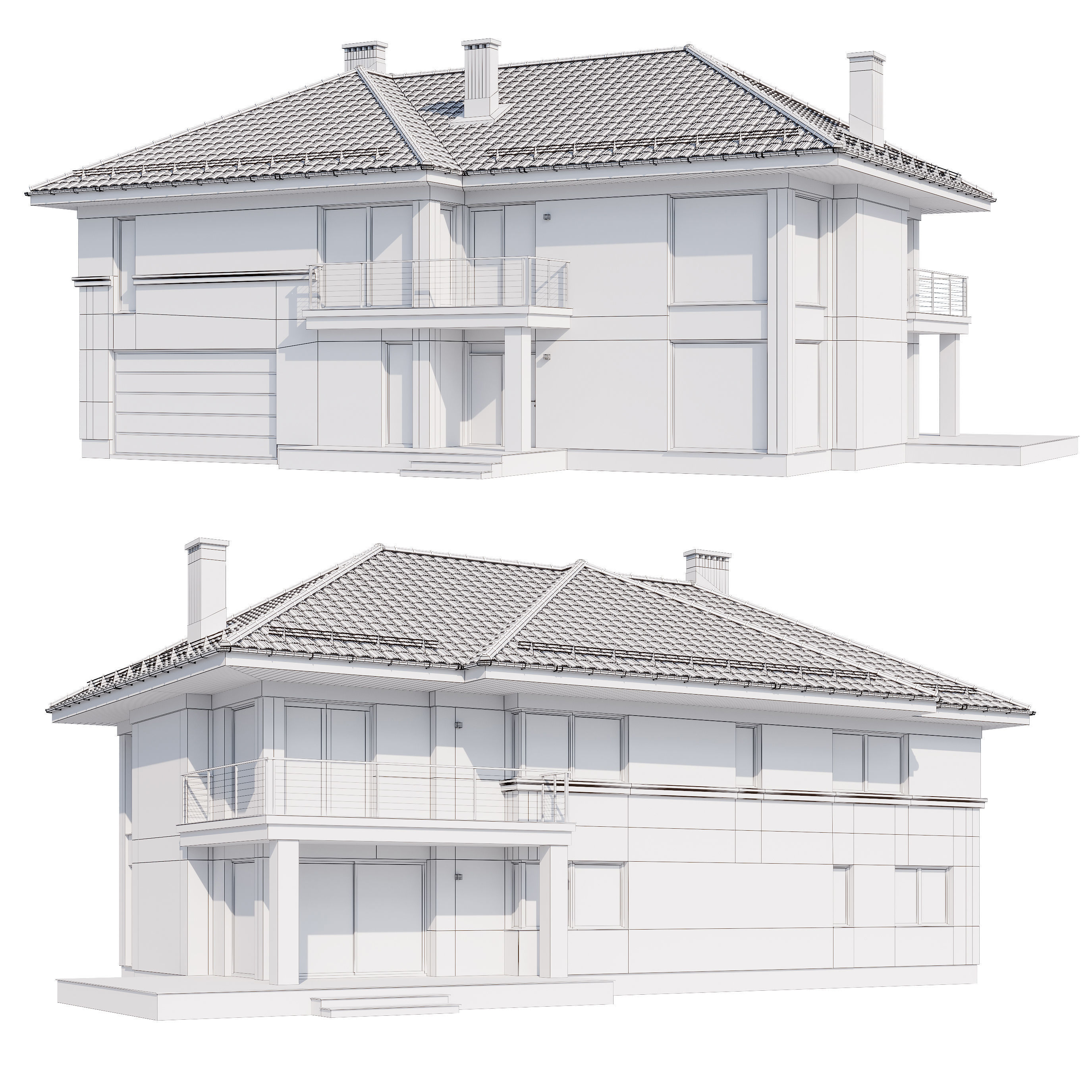 Modern house v80 with Blender file 3D model_4
