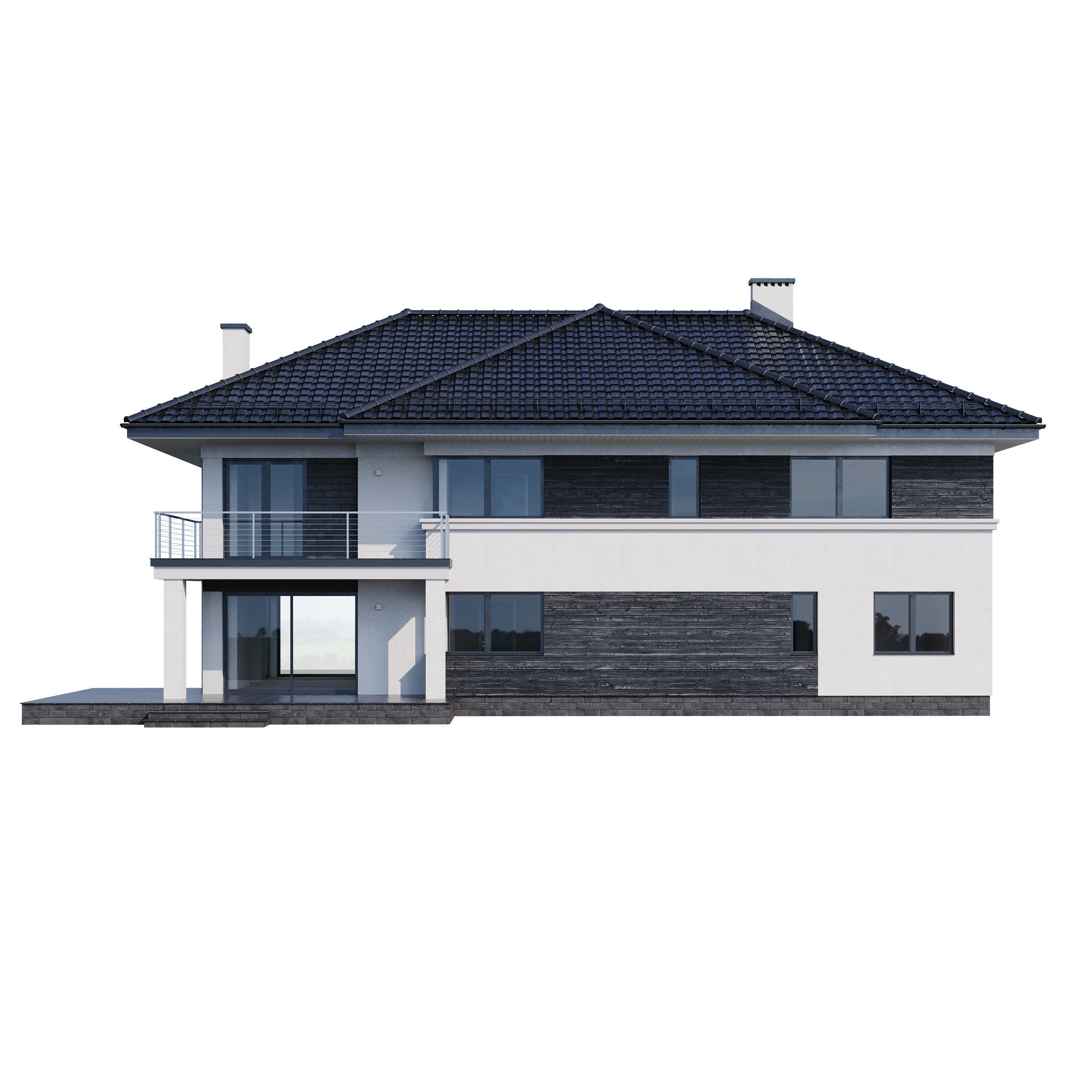 Modern house v80 with Blender file 3D model_20