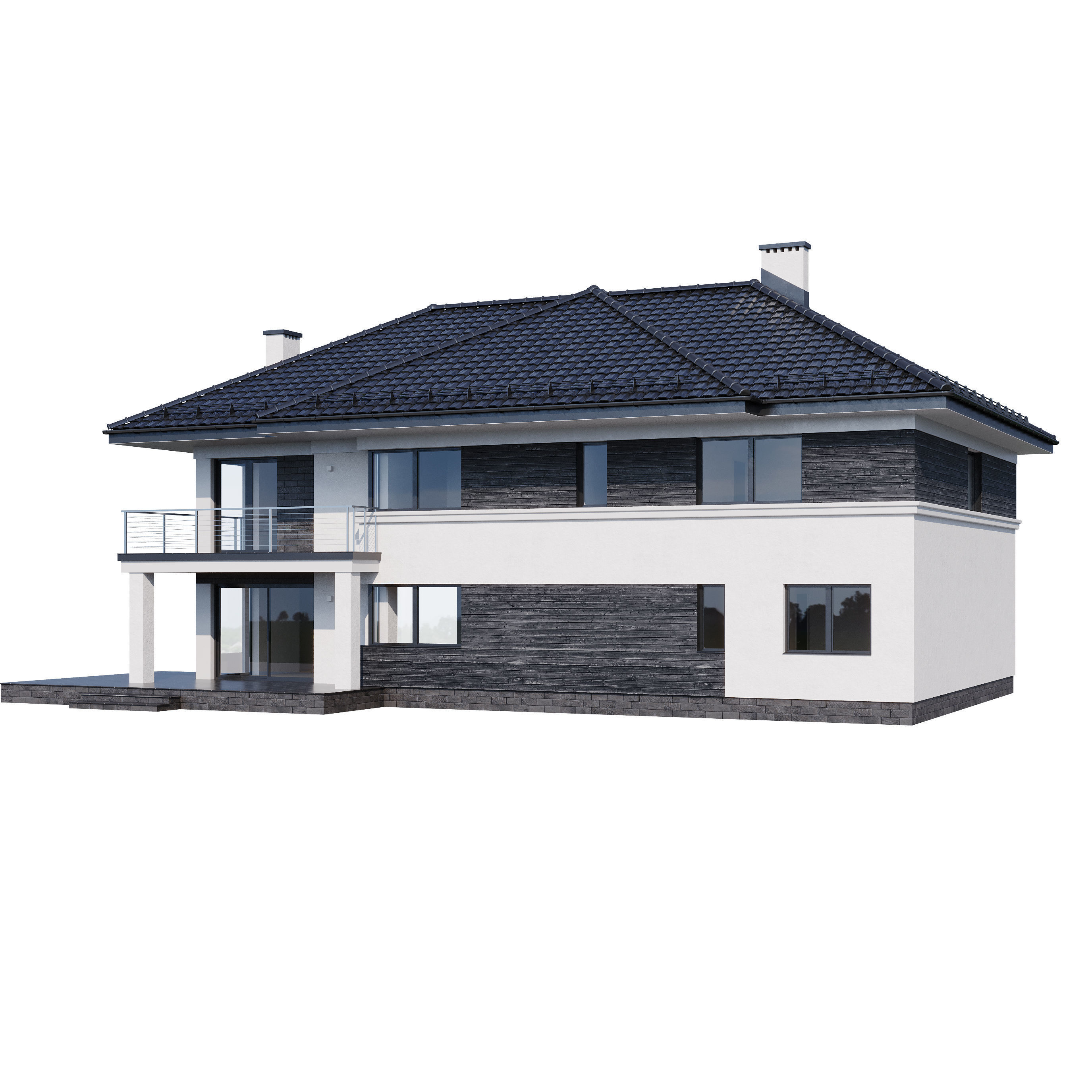 Modern house v80 with Blender file 3D model_16