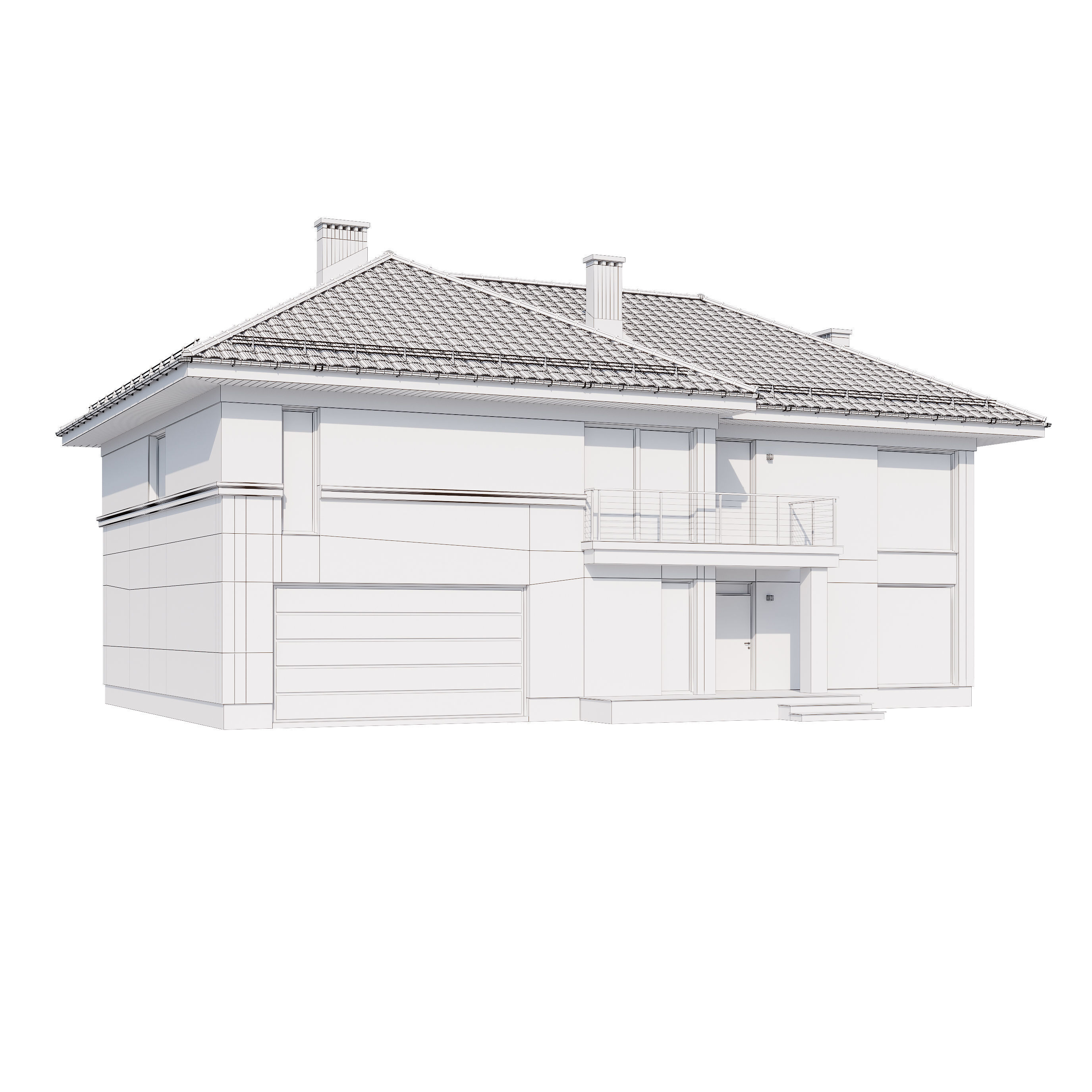 Modern house v80 with Blender file 3D model_23