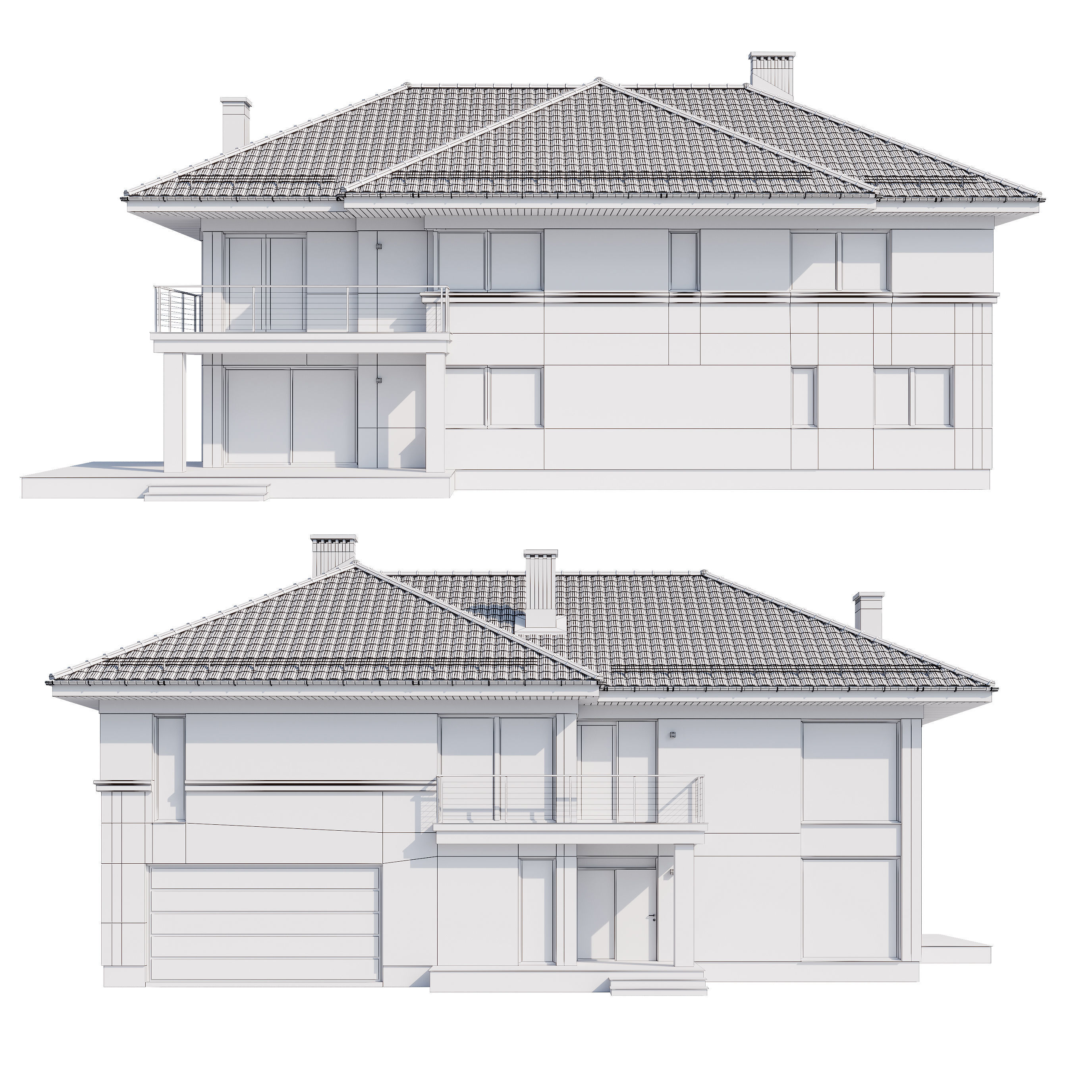 Modern house v80 with Blender file 3D model_6