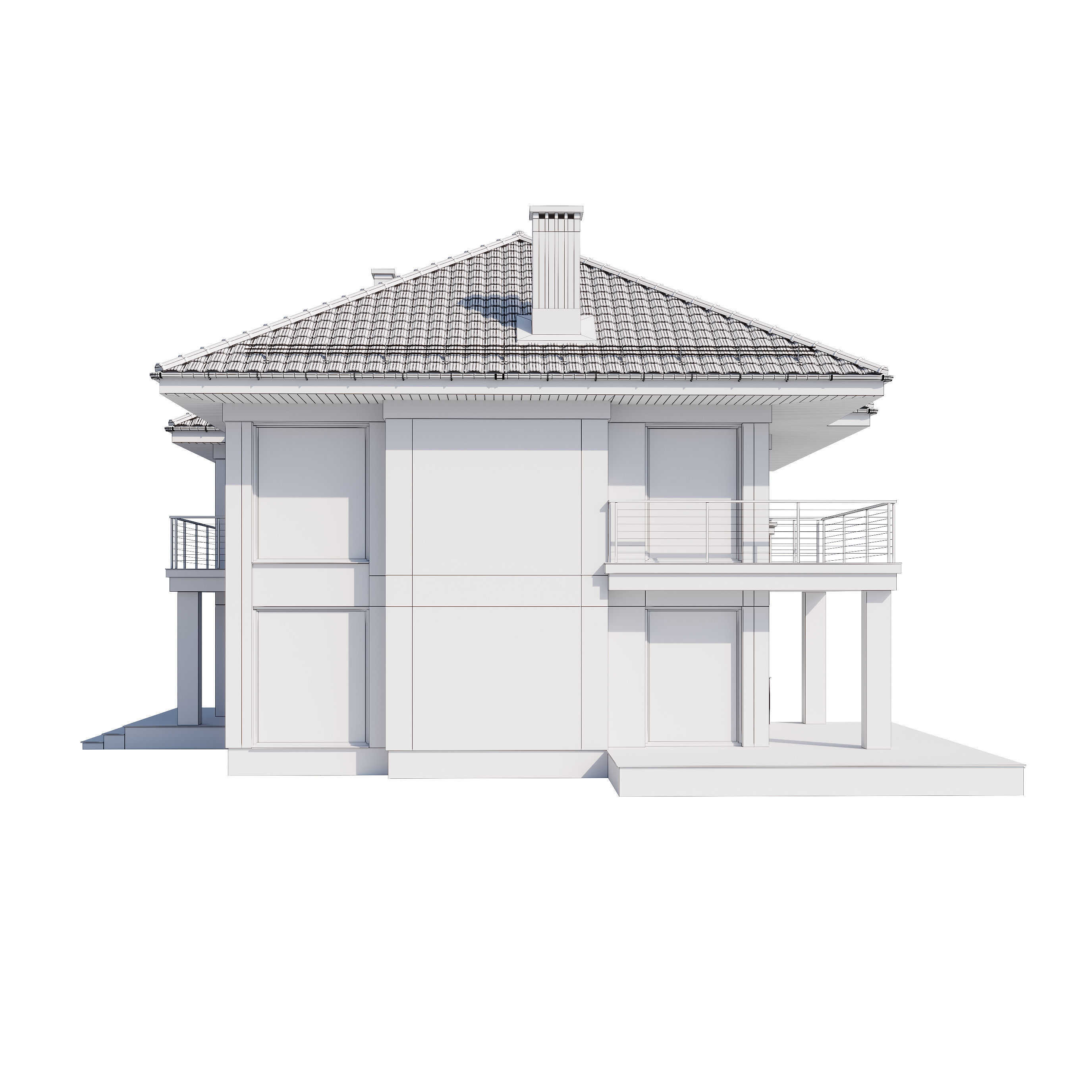 Modern house v80 with Blender file 3D model_28