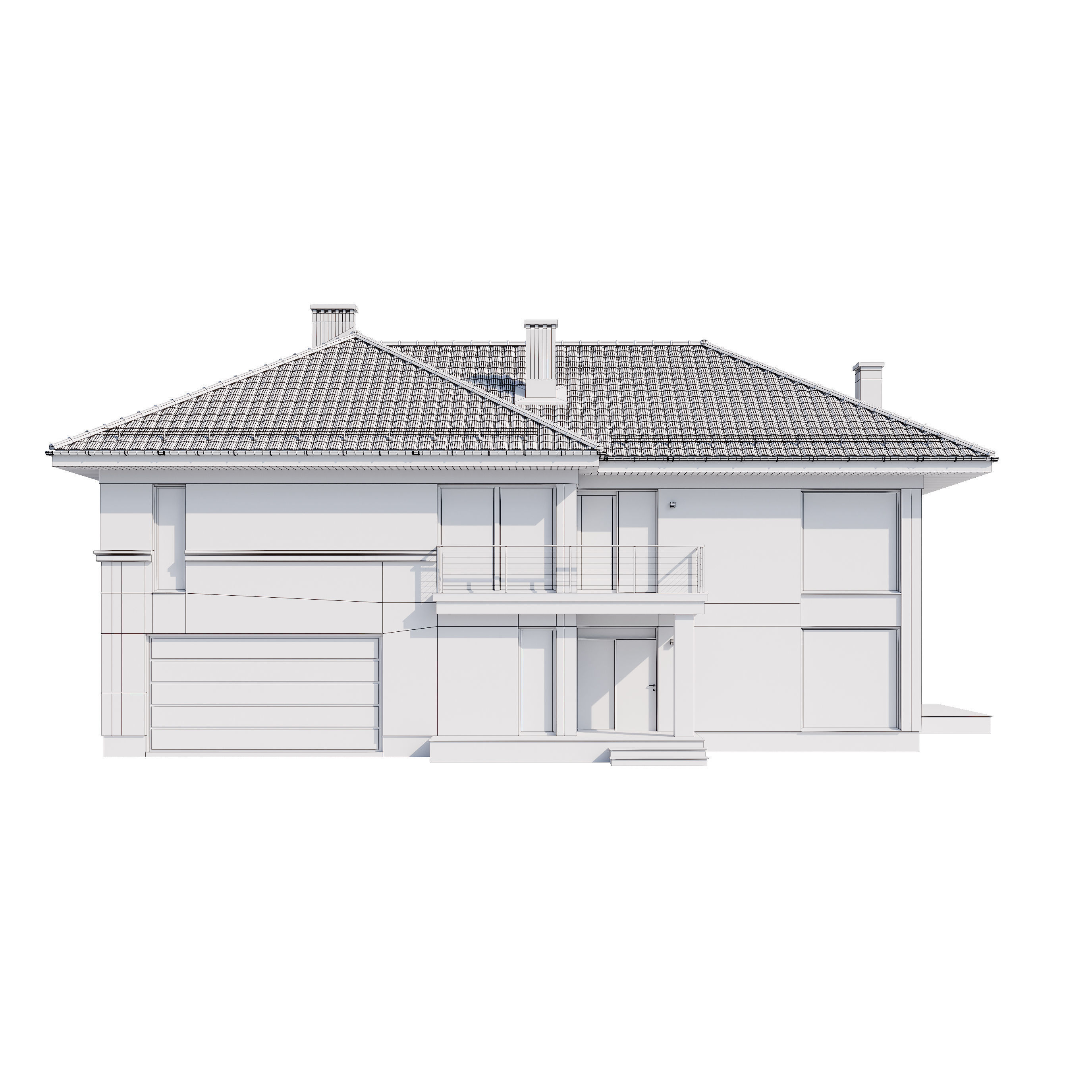 Modern house v80 with Blender file 3D model_27