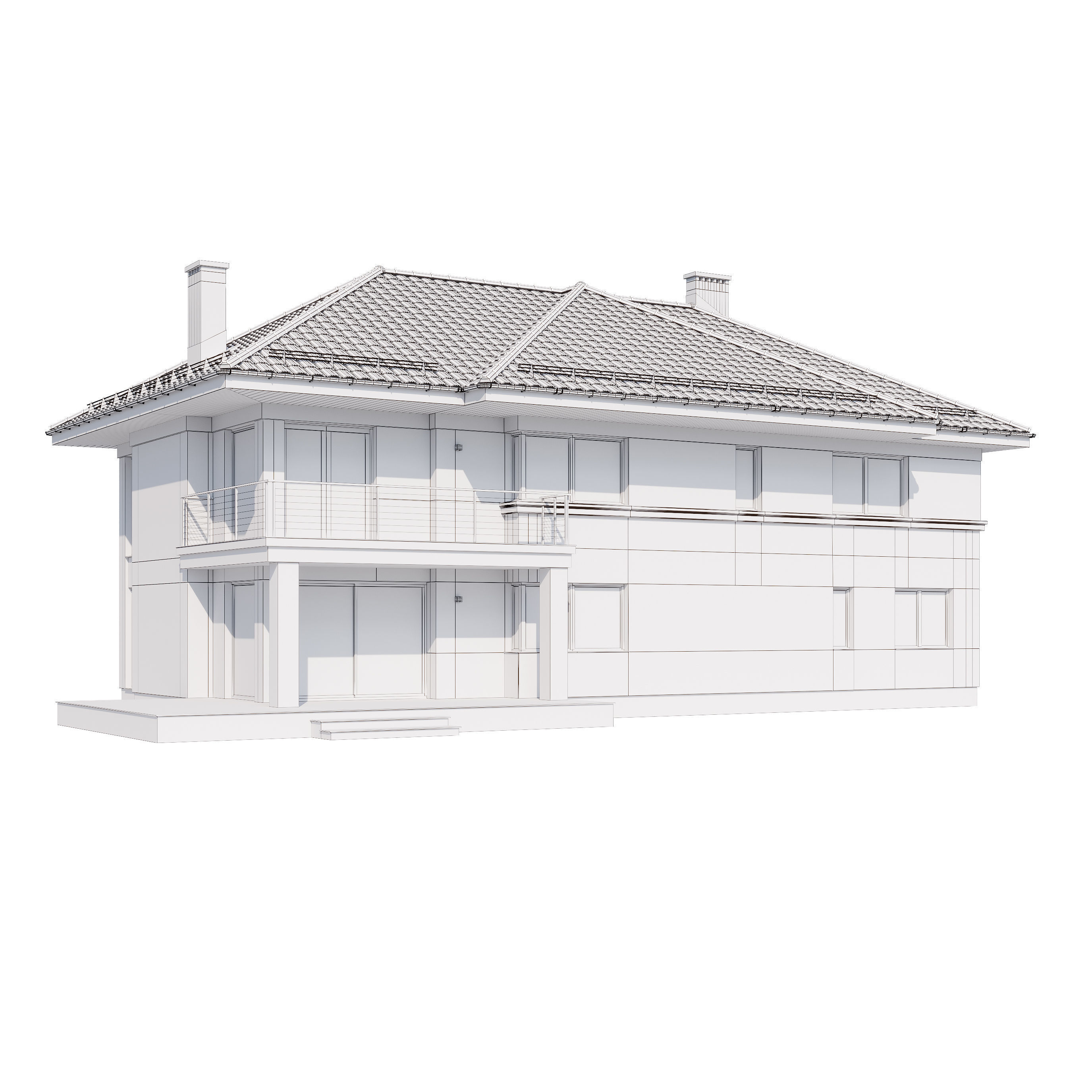 Modern house v80 with Blender file 3D model_24