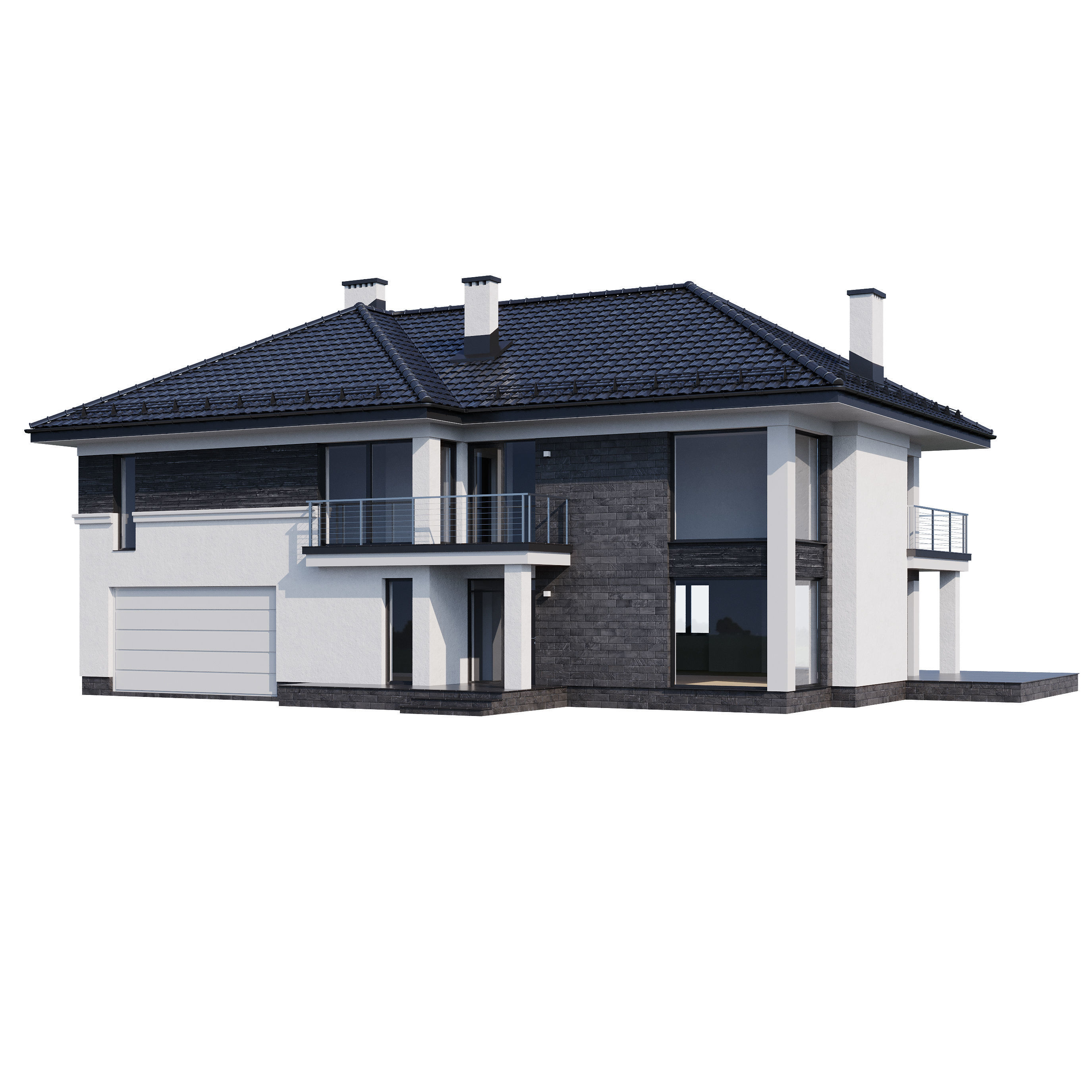 Modern house v80 with Blender file 3D model_17